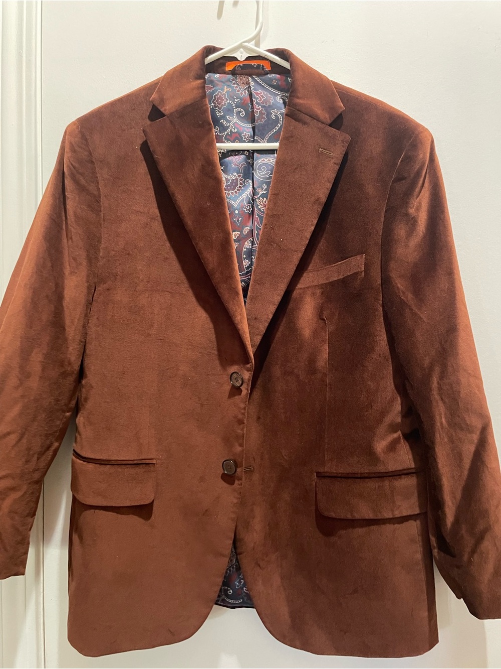 TALLIA Men's Rust Brown Velvet Sport Coat